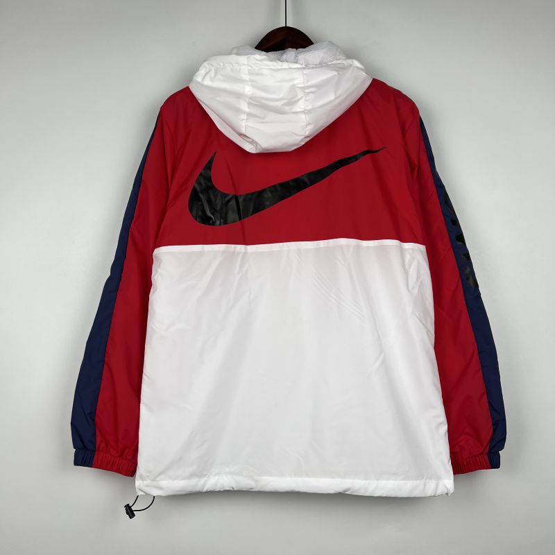 Corta Vento Preto Nike Vermelho x Branco