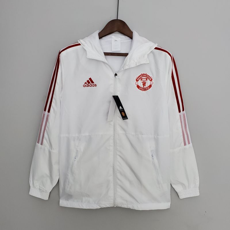 Corta Vento Manchester United Branco e Vermelho