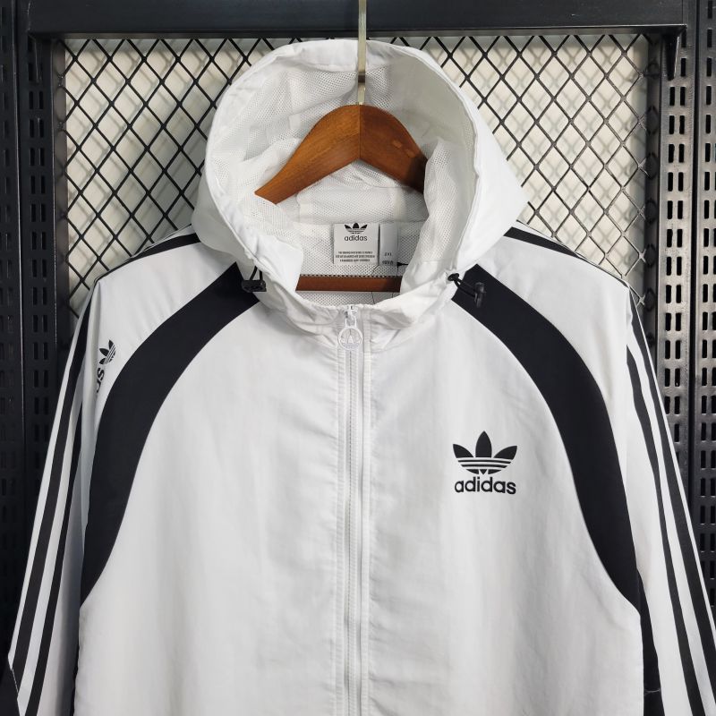 Corta Vento Adidas Branco e Preto