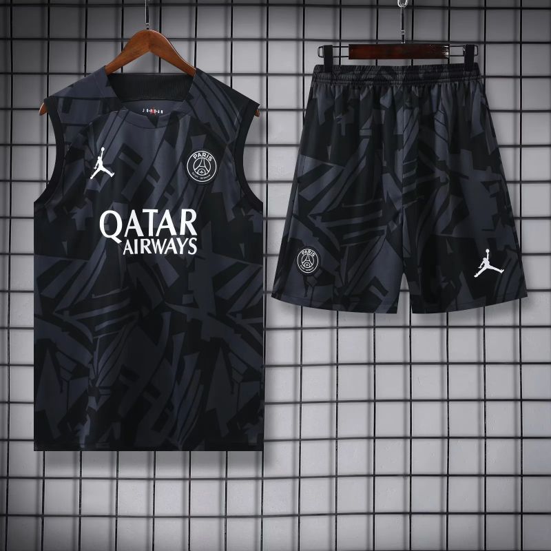 Kit Camisa Regata e Short PSG Preto 23/24