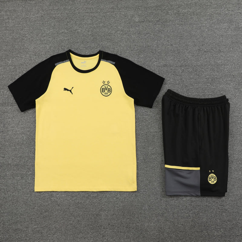 Kit Camisa e Short Borussia Dortmund Amarelo - Puma 24/25