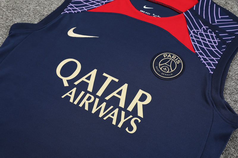 Kit Camisa Regata e Short PSG Azul 22/23