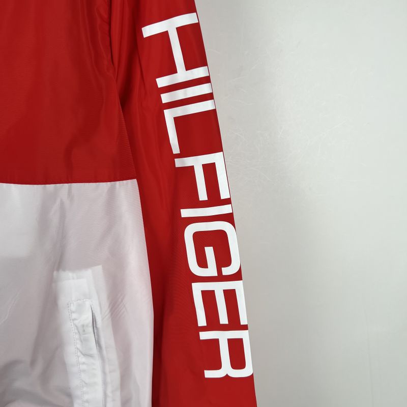 Corta Vento Tommy Hilfiger Branco e Vermelho