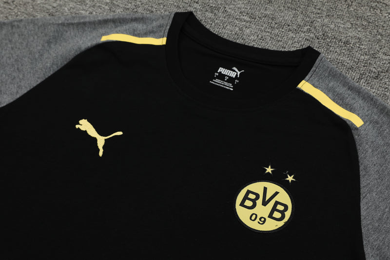 Kit Camisa e Short Borussia Dortmund Preto - Puma 24/25