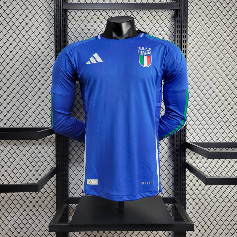 Camisa Itália Home Manga Comprida 24/25 - Adidas Jogador Masculina