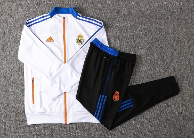 Conjunto Real Madrid Branco x Preto x Azul