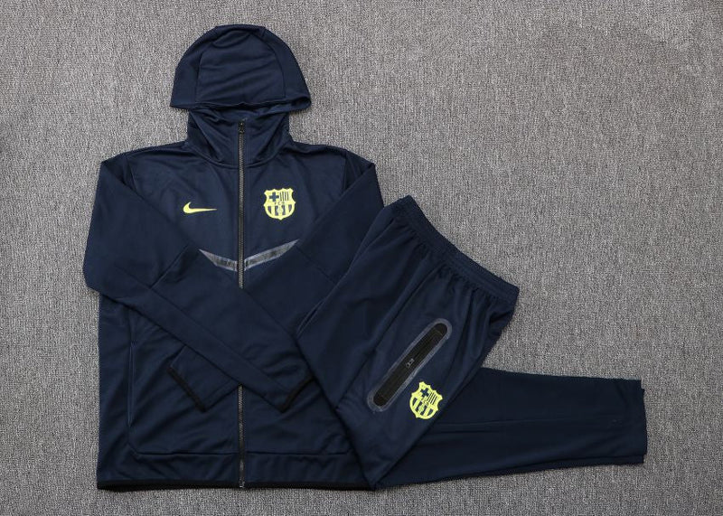 Conjunto Barcelona Tech Fleece Azul Escuro