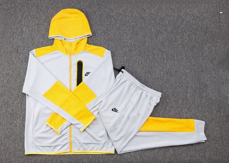 Conjunto Nike Tech Fleece Inside Cinza e Amarelo