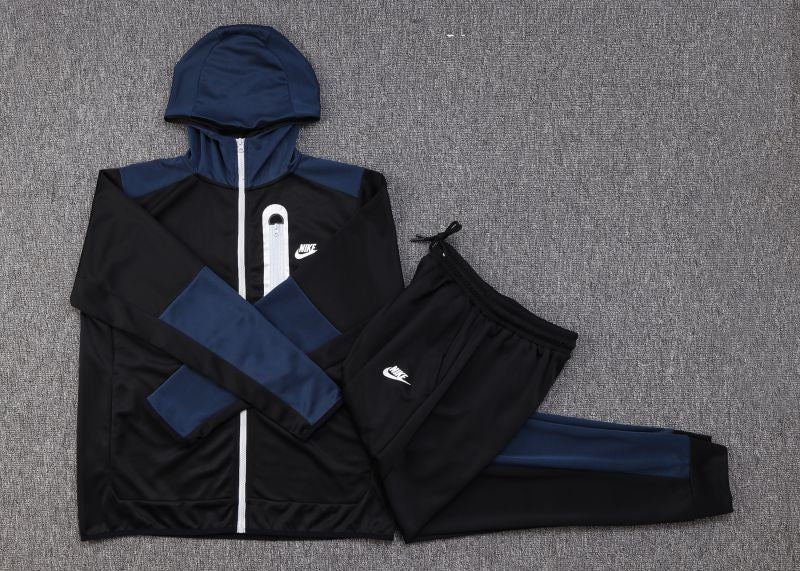 Conjunto Nike Tech Fleece Inside Preto e Azul