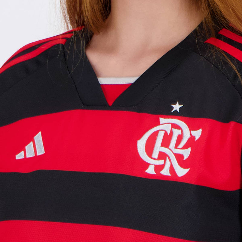 Camisa Feminina Flamengo I 2024/25 - Vermelha e Preta