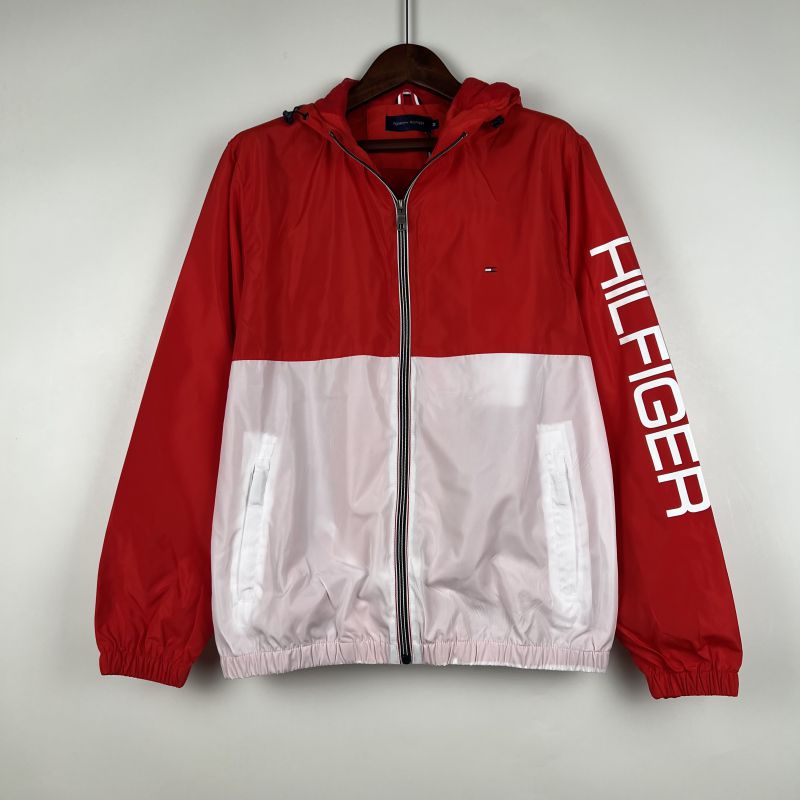 Corta Vento Tommy Hilfiger Branco e Vermelho