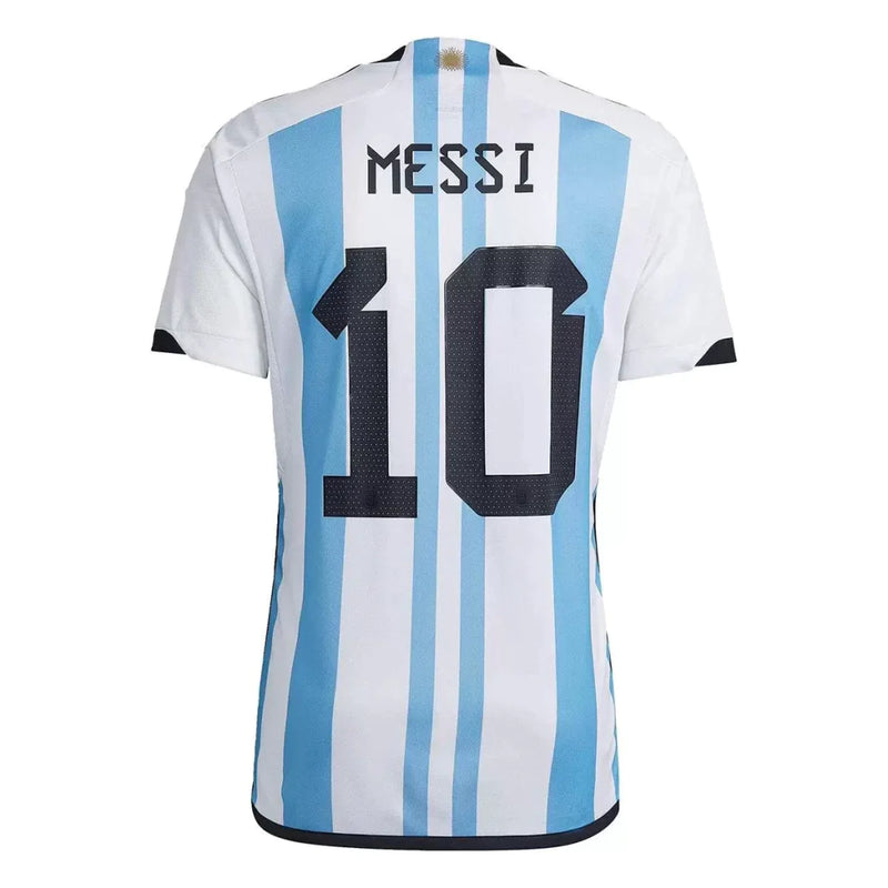 Camisa Argentina I 2022/23 Torcedor Adidas - Branca e Azul Celeste (3 estrelas + Patch Campeão Copa Mundo 2022)