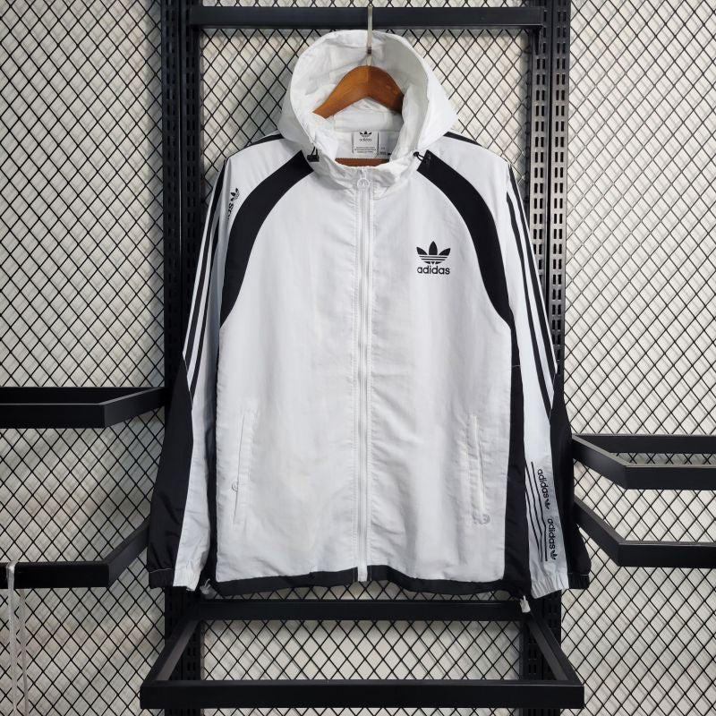 Corta Vento Adidas Branco e Preto