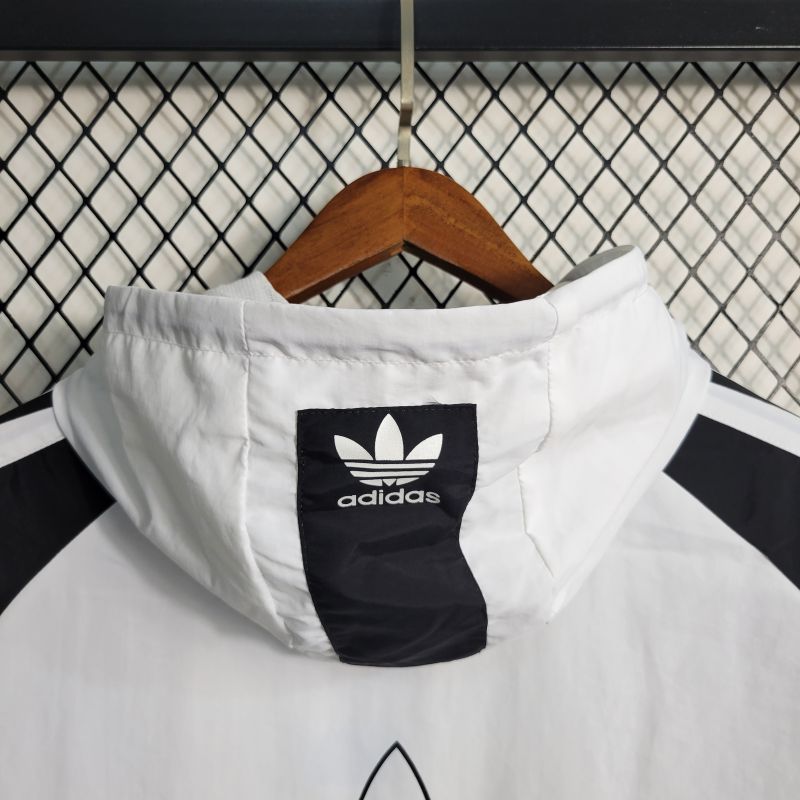 Corta Vento Adidas Branco e Preto