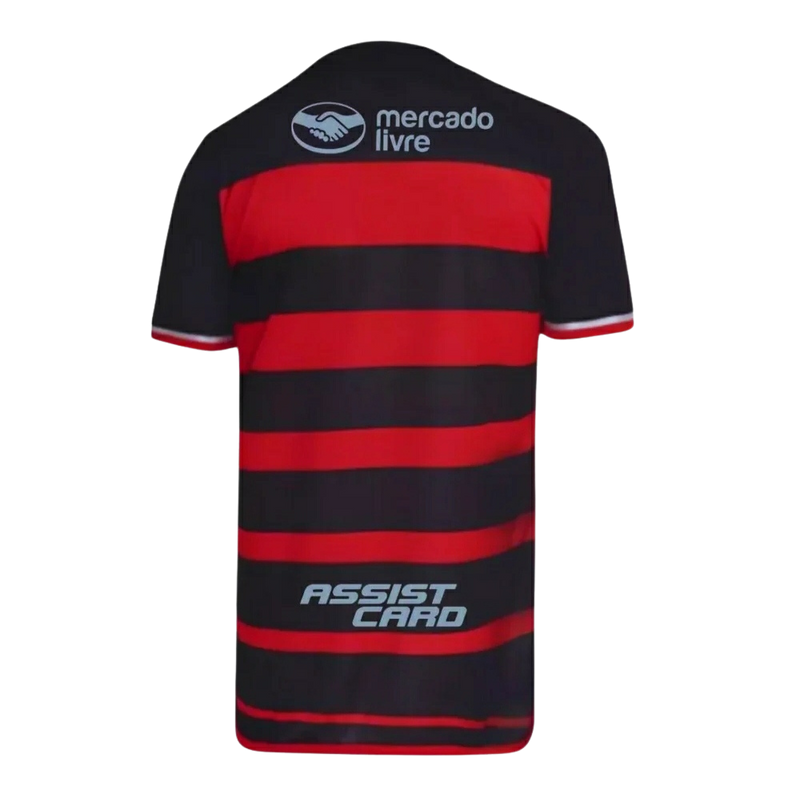 Camisa Flamengo I 2024/25 Com Patrocínios Torcedor Adidas Masculina - Vermelha e Preta