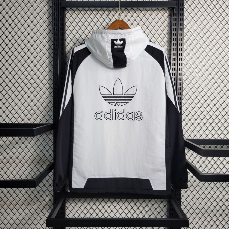 Corta Vento Adidas Branco e Preto