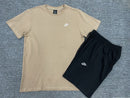 Kit Camisa e Short Nike Fleece Bege e Preto - Lagrife Sport