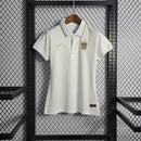 Camisa Polo Brasil Feminina Branca e Dourada Gold - Lagrife Sport