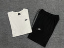 Kit Camisa e Short Nike Fleece Branco e Preto - Lagrife Sport