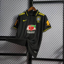 Camisa Polo Brasil - Preta - Todos os patrocinios - Lagrife Sport