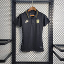 Camisa Polo Feminina Brasil Preta e Gold - Lagrife Sport