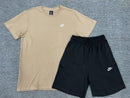 Kit Camisa e Short Nike Fleece Bege e Preto - Lagrife Sport
