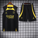 Kit Camisa Regata e Short PSG Preto e Amarelo 23/24 - Lagrife Sport