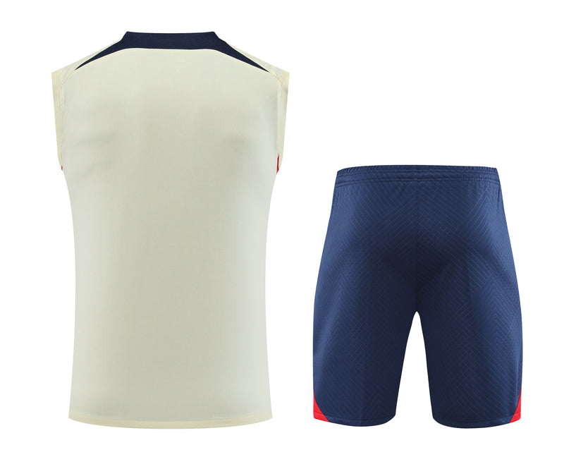 Kit de Treino Regata PSG 23/24 - Bege e Azul