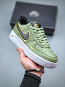 TÊNIS NIKE AIR FORCE 1 DOUBLE SWOOSH OLIVE GOLD BLACK - Lagrife Sport