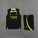 Kit Camisa Regata e Short PSG Preto e Amarelo 23/24 - Lagrife Sport