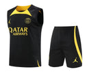Kit Camisa Regata e Short PSG Preto e Amarelo 23/24 - Lagrife Sport